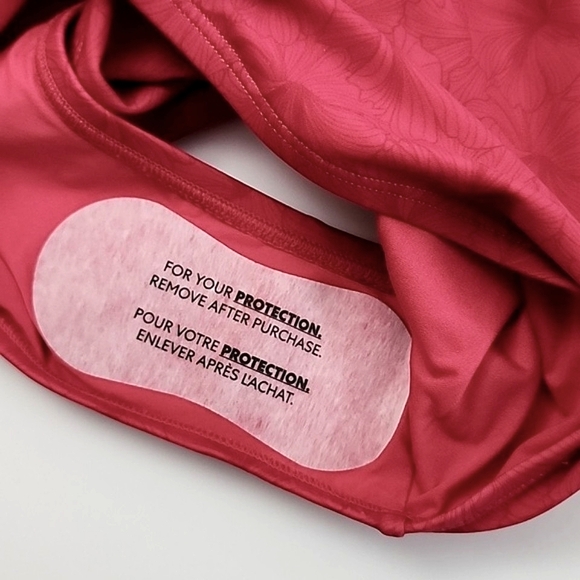 ROOTS Women's One Piece Pink Swimsuit  Floral Print High Neck High Back Sz 10 - Picture 11 of 16